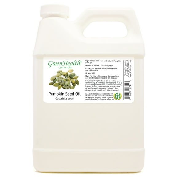 Pumpkin Seed Carrier Oil - 32 fl oz - White Plastic Jug w/ Cap - GreenHealth