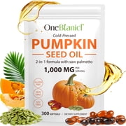 Pumpkin Seed Oil 1000mg, Cold Pressed Oil, Non-GMO and Gluten Free Formula, 300 Softgel