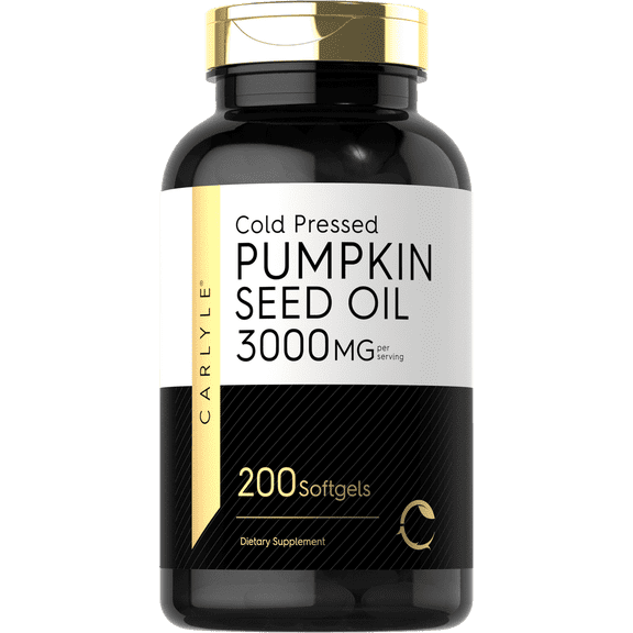 Pumpkin Seed Oil | 3000 mg | 200 Softgels | Cold Pressed | by Carlyle