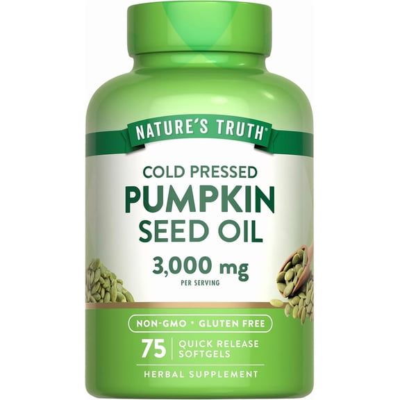Pumpkin Seed Oil | 3000mg | 75 Softgels | For Men & Women | Non-GMO, Gluten Free | by Nature's Truth