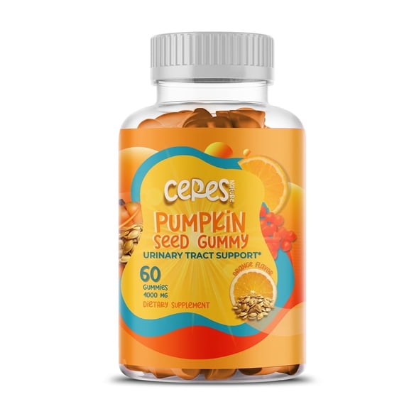 Pumpkin Seed Oil Gummies 4,000 mg for Hair Growth, Urinary Tract Support, Bladder Control Supplement.