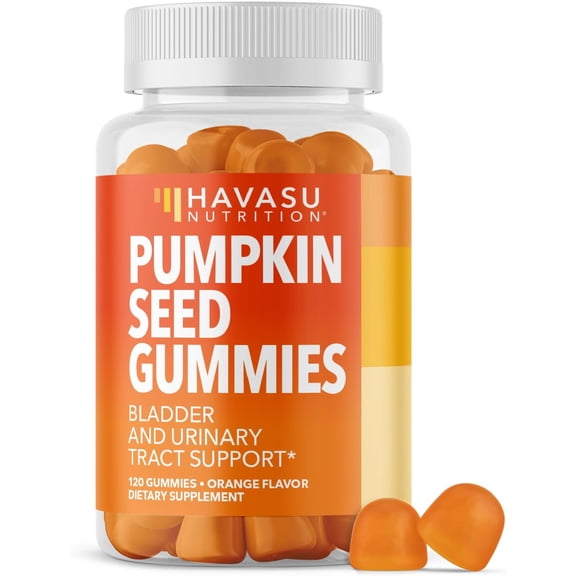 Pumpkin Seed Oil Gummies for Bladder and Urinary Tract Support - 200mg Pumpkin Seed Extract 20:1 - Vegan, Non-GMO, Gluten-Free - Sugar Free Pumpkin Seed Gummies - Orange Flavor, 60 Servings