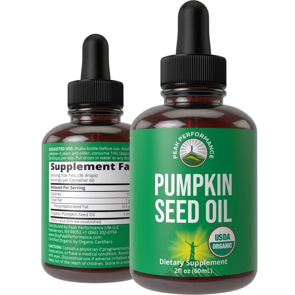 Pumpkin Seed Oil. USDA Organic Vegan Liquid Drops Extract For Women and Men. Supplement For Hair Growth, Skin Health, UT, Prostate Support. Zero Sugar, Gluten Free. Take Orally No Capsules