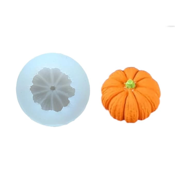 Pumpkin Shape Candle Mould Silicone for Making Handmade Candle Wax Waxmelts Decor Cake Decoration Chocolate Candy Soap Mold Resin Art molds (Small)