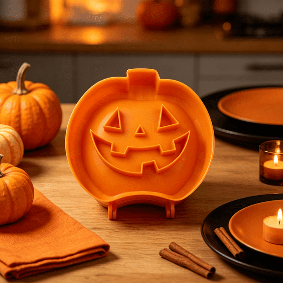 Pumpkin Shaped Baking Pan for Halloween, Decorative Cake Mold for Seasonal Desserts, Nonstick Kitchen Bakeware for Holiday Parties and Home Cooking Use