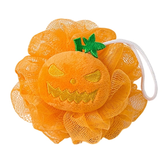 Pumpkin Shaped Bath Loofah, Halloween Jack O Lantern Style Shower Sponge, Soft Exfoliating Body Scrubber, Rich Foam Bath Accessory for Daily Use Halloween Decor Gift