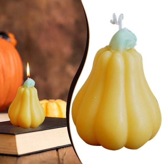 Pumpkin Shaped Candle,Seasonal Pumpkin Shaped Wax Candles,Mini Handmade Scented Pumpkin Tealight,Decorative Fall Pumpkin Votive Candle Wax,Autumn Wax Decor for Gifts,Home,Bedroom,Bathroom,Party