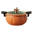 thumbnail image 1 of Pumpkin Shaped Dutch Oven 8L (2.1 Gal) - Orange Cast Iron Micro-Pressure Cooker with Nonstick Ceramic Coating for Stovetop, Healthy Stewing, Frying & Soup Making, 1 of 4