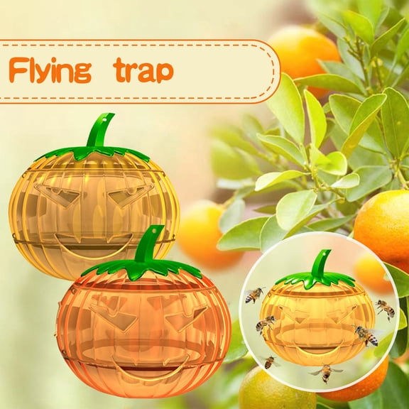 Pumpkin-Shaped Fruit Fly Trap Catcher, Reusable Gnat Trap With Safe Harmless Eco-Friendly Design, Efficient Pest Control Solution Easy To Set Up For Indoor Outdoor Use In