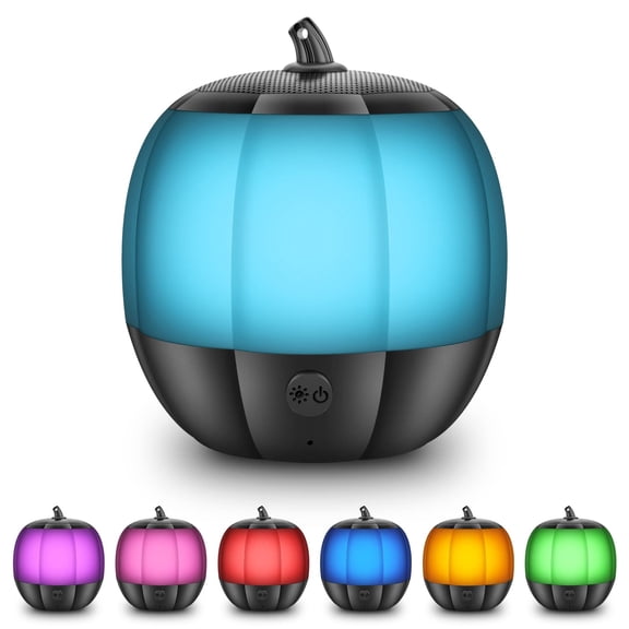 Pumpkin Shaped LED Night Light with Bluetooth Speaker 7 Color Room Decor Gift for Halloween Birthday