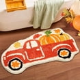 thumbnail image 1 of Pumpkin Shaped Rug Soft Non Slip Floor Mat for Halloween Thanksgiving Decor Kitchen Bathroom Living Room Entryway Polyester 40x60cm Holiday Home Decor, 1 of 6