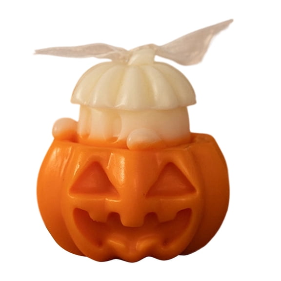 Pumpkin Shaped Scented Wax Candle Long Lasting Fragrance Autumn Seasonal Tabletop Living Room Bathroom Decor Lamp