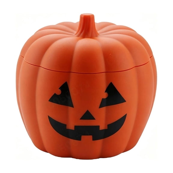 Pumpkin Shaped Silicone Ice Bucket with Lid, Halloween Jack O Lantern Ice Cube Maker, Freezer Safe Ice Container for Halloween Party, Home Bar, Outdoor Gathering, Drinks Cooling, B