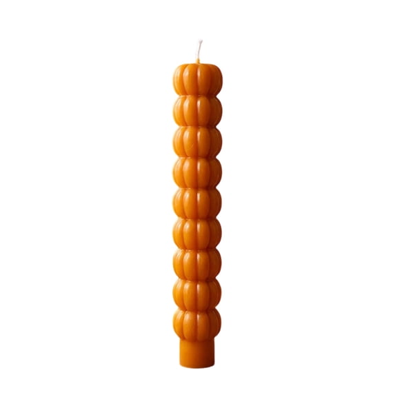 Pumpkin Shaped Taper Candles, Unscented Smokeless Hand-Poured Wax Candlesticks, Multi-purpose Autumn Table Centerpiece for Halloween Thanksgiving & Farmhouse Seasonal Home Decor