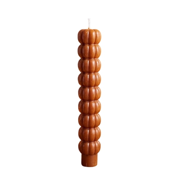 Pumpkin Shaped Taper Candles, Unscented Smokeless Hand-Poured Wax Candlesticks, Multi-purpose Autumn Table Centerpiece for Halloween Thanksgiving & Farmhouse Seasonal Home Decor