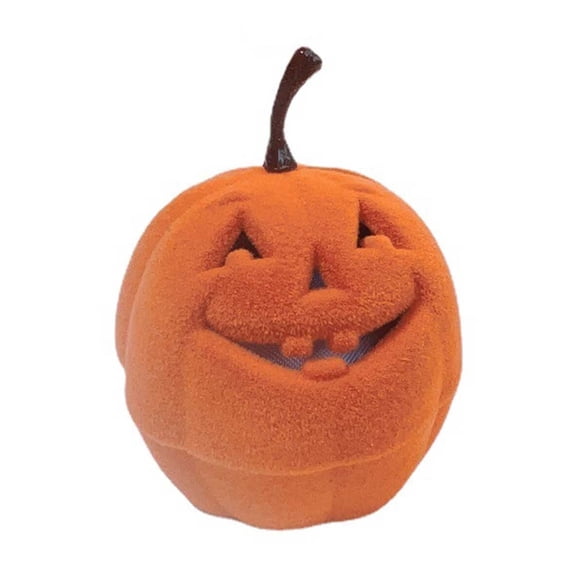 Pumpkin Shaped Velvet Jewelry Box Small Ring Earring Organizer Case Novelty Trinket Display Holder For Home Decor Orange