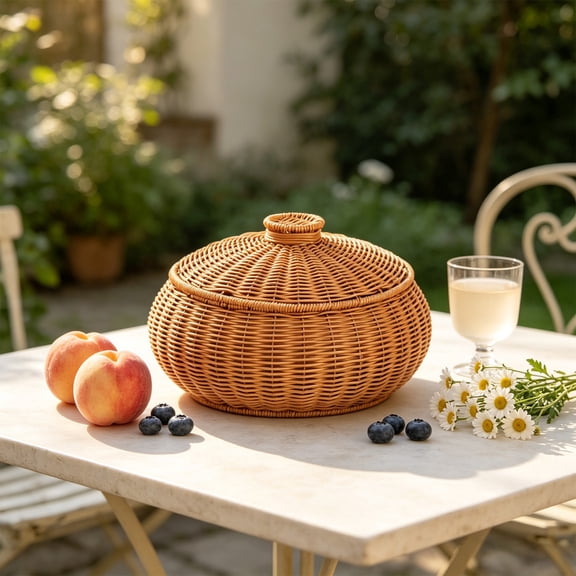 Pumpkin Shaped Woven Basket Creative Storage Basket Holiday Gift Container