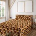 thumbnail image 1 of Ambesonne Pumpkin Fitted & Flat Sheet with Sham 3 Pcs Set, Autumnal Branches Harvest, Twin, Marigold Black Fern Green, 1 of 5