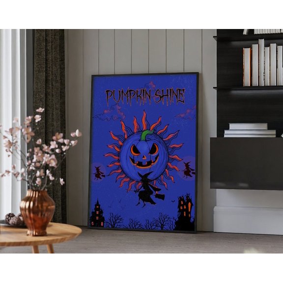 Pumpkin Shine Poster, Witch Poster, Unique Decor Wall Art, Modern Wall Decor, 24x36 UNFRAMED