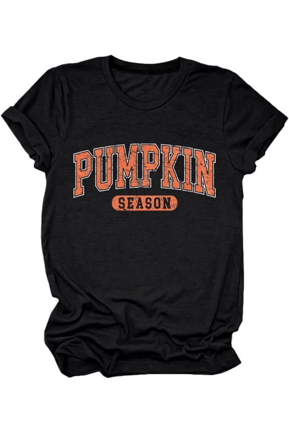 Pumpkin Shirts for Women Thanksgiving Halloween Tshirts Fall Casual Cozy Season Short Sleeve Tops