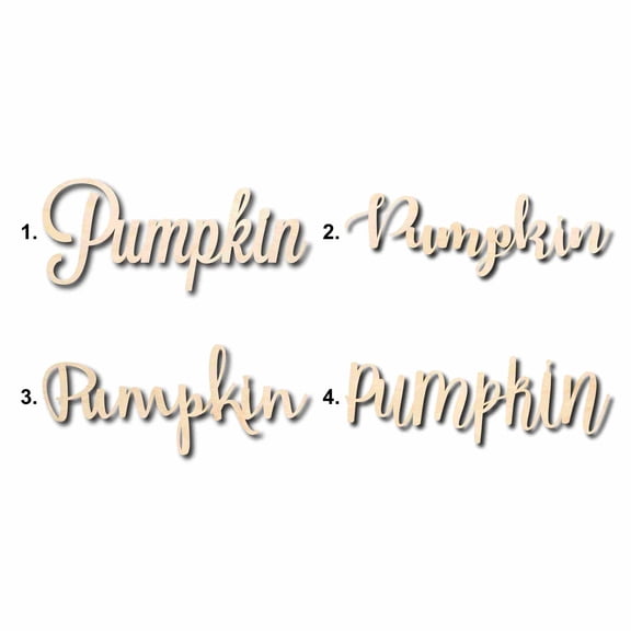 Pumpkin Sign Unfinished Wood Cutout Home Decor DIY Option 4- 10" Wide / 1/8"
