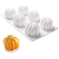 thumbnail image 1 of Pumpkin Silicone Mold 6 Cavities Cupcake Baking Pan Mousse Tray Molds Kitchen Cake Decoration Fondant Mold for Thanksgiving Fall Autumn Halloween Party, 1 of 7
