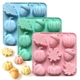thumbnail image 1 of Pumpkin Silicone Mold, 9-Cavity Fall Baking Tray for Halloween Party Decorations, Grade Silicone Candy Mold for Diy Pudding Cake, 1-Pack, 1 of 8