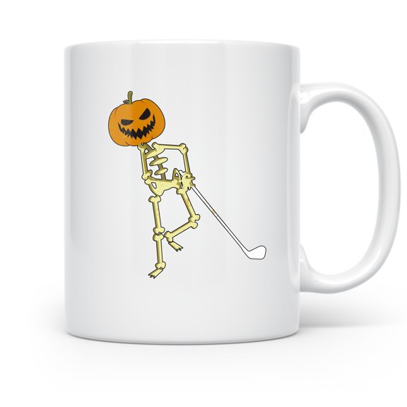 Pumpkin Skeleton Halloween Design - Spooky Season Lover - 11 oz Ceramic Coffee Mug