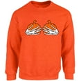 thumbnail image 1 of Pumpkin Skeleton Hand Unisex Sweatshirt Halloween Sweater for Her Him - S M L XL 2XL 3XL 4XL 5XL Graphic Tee - Women Men Crewneck Funny Happy Halloween Holiday Gift, 1 of 2