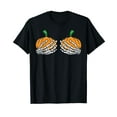 thumbnail image 1 of Pumpkin Skeleton Hands Bra Halloween Costume Girls Women T-Shirt, 1 of 5