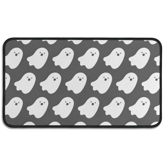 Pumpkin Skull Bat Spider No Slip Doormat 30x17 Inch Happy Halloween Protection Welcome Mat Layered Door Mats for Entryway Porch Entryway Kitchen
