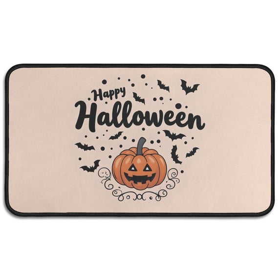 Pumpkin Skull Bat Spider No Slip Door Mat - Innovative Design 30x17 Inch Happy Halloween Absorbing Throw Rugs Switch Rug for Entryway Porch Entryway Home
