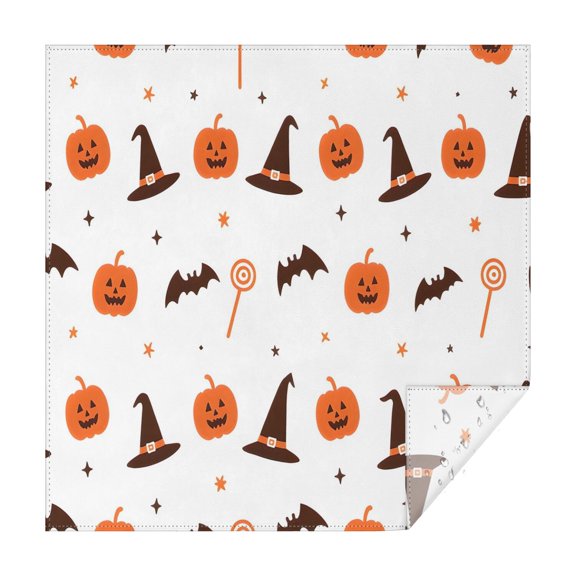 Pumpkin Skull Bat Spider Square Table Cover Wrinkle Resistant Washable Happy Halloween Table Covers Table Cover for Halloween Background Indoor and Outdoor Birthday (60x60 Inch)