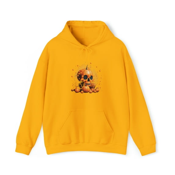 Pumpkin Skull Dot Day Unisex Heavy Blend™ Hooded Sweatshirt