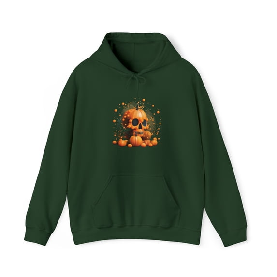 Pumpkin Skull Dot Day Unisex Heavy Blend™ Hooded Sweatshirt