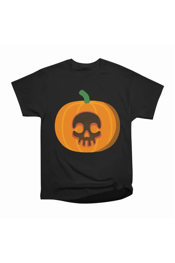 Pumpkin Skull Emoji T-Shirt Tee Gift For Him Merch For Her Apparel For Friend