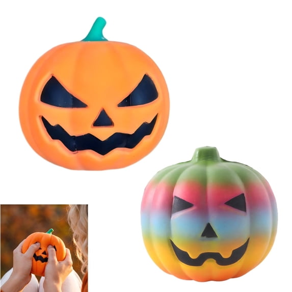 Pumpkin Slow Rising Stress Toy, Halloween Squeeze Fidget for Kids Adults, Spooky Sensory Decompression Toy for Party Favors Classroom Prizes