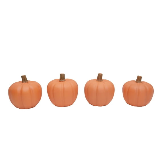 Small Single Decorative Orange Matte Pumpkin Figurine 6"