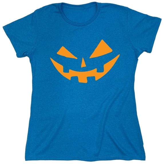 Pumpkin Smile Sarcastic Humor Novelty Funny Women's Casual Tees
