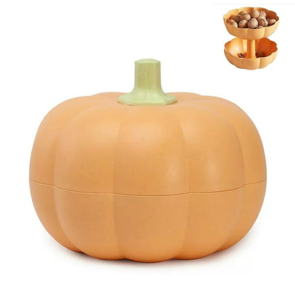 Pumpkin Snack Bowl Halloween Candy Dish Detachable for Thanksgiving/Fall Party(7.877.08in)