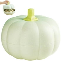Pumpkin Snack Tray/Bowl/Holder, Pumpkin Serving Bowl, Plastic Dish Pan Snack Tray with Lid Pumpkin Candy, Holder Rotable Double Layer Fruit Candy Bowl (Yellow)