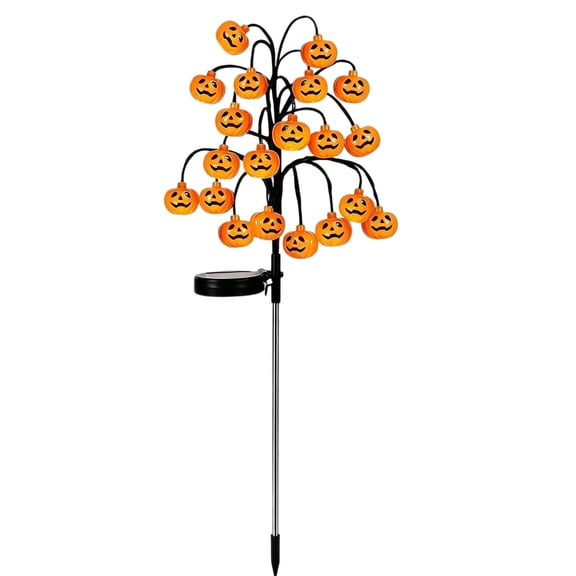 Pumpkin Solar Branch Lights, 20 LED Lights Fall Twinkling Pumpkin Solar Lights Outdoor Decorative, Waterproof for Yard Garden Patio Porch