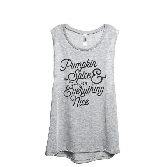 Pumpkin Spice And Everything Nice Women's Fashion Sleeveless Muscle Workout Yoga Tank Top Sport Grey X-Large