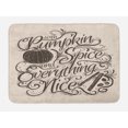 thumbnail image 1 of Pumpkin Spice Bath Mat, Everything Nice Lettering Calligraphy Delicious Thanksgiving, Plush Bathroom Decor Mat with Non Slip Backing, 29.5" X 17.5", Champagne and Dark Taupe, by Ambesonne, 1 of 2