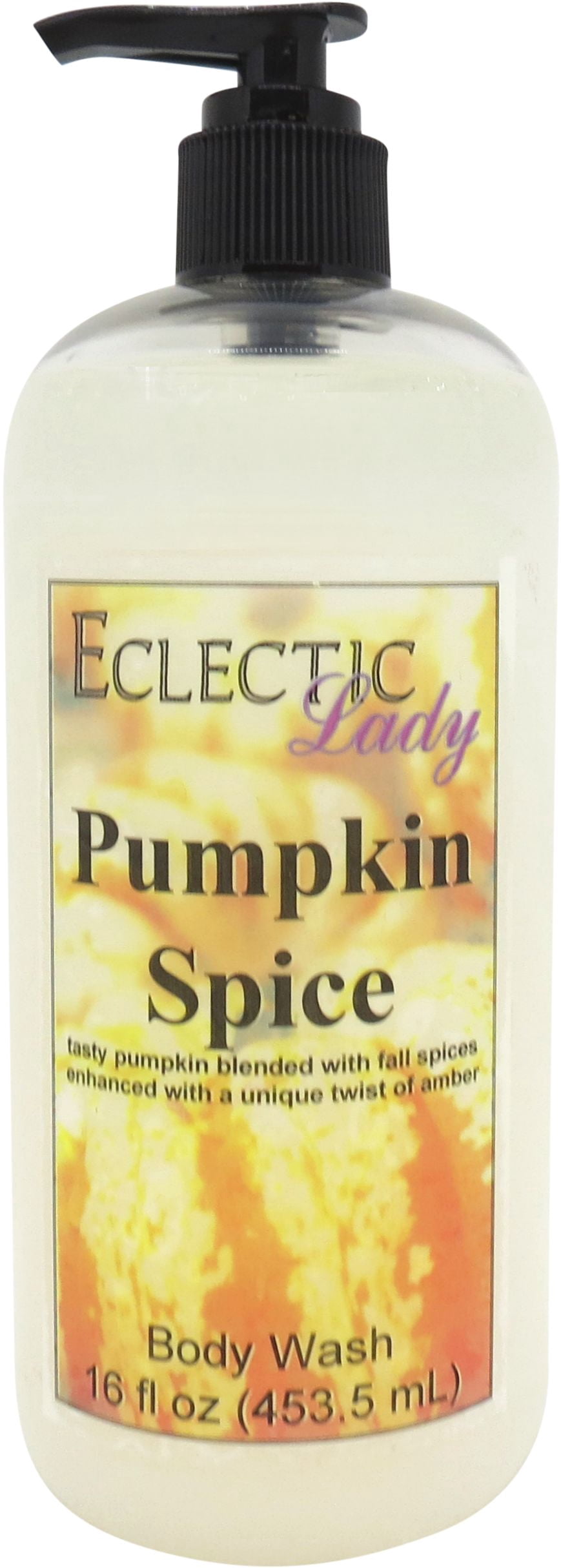 Pumpkin Spice Body Wash by Eclectic Lady, Liquid Shower Gel for Women and Men, 16 Ounces