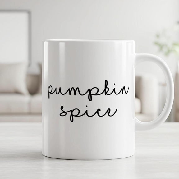 Pumpkin Spice Coffee Mug Fall Cute Script Design Ceramic 11 oz 15 oz 20 oz