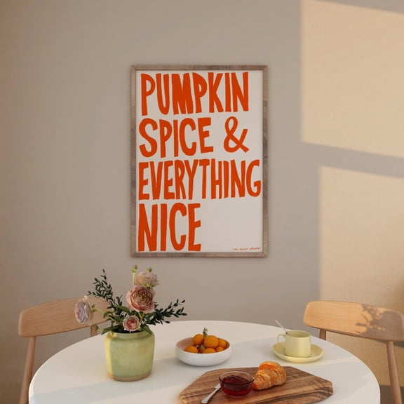 Pumpkin Spice & Everything Nice Poster, Hallo.Ween Print, Trendy Retro Mid Century Print, Modern Kitchen Wall Art UNFRAMED PAPER POSTER, Home Decor, Vintage Gift, Living Room Dercor