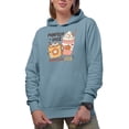 thumbnail image 1 of Pumpkin Spice & Everything Nice, Retro Autumn or Fall Drinks Art Merch Gift, Light Blue Hooded Sweatshirt or Hoodie, 2XL, 1 of 5