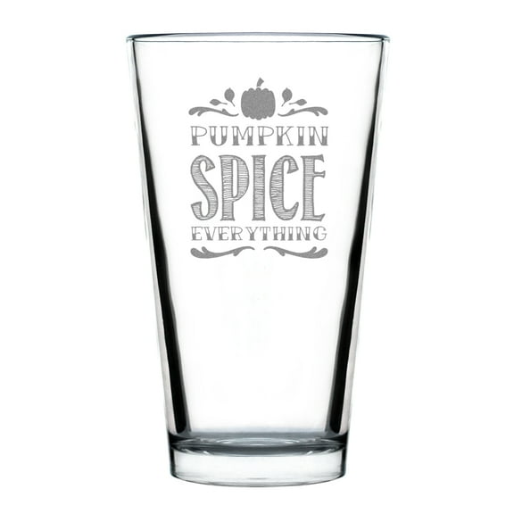 Pumpkin Spice Everything Pint Glass, Hand Engraved 16oz Glass, Perfect Fall Drinkware, Engraved Beer Glass Gift, Pumpkin Spice Decor