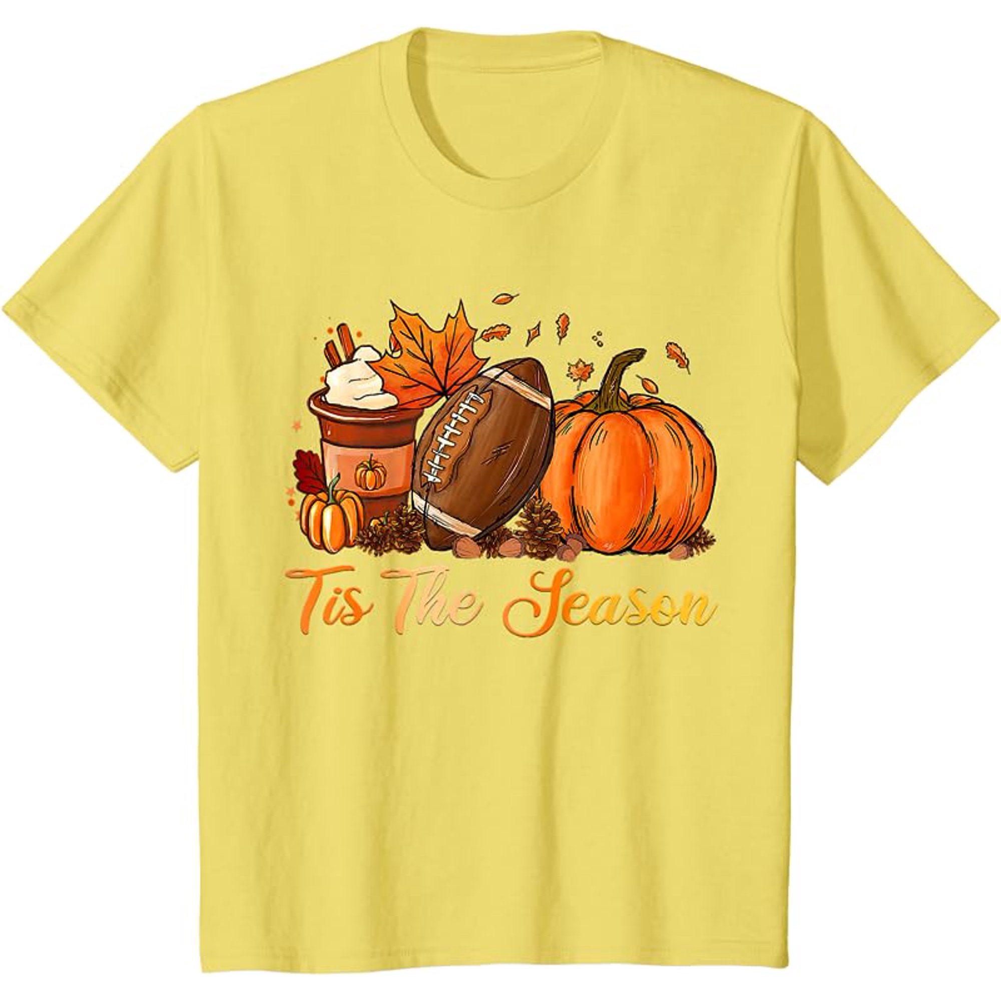 Tis The Season Thanksgiving Football Pumpkin Fall Football T-Shirt